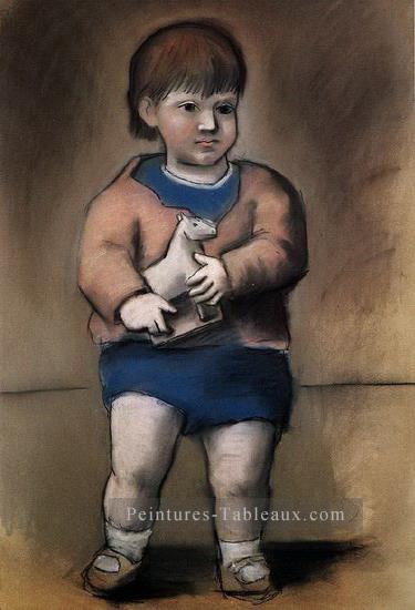 L enfant au jouet cheval Paulo 1923 cubiste Peintures à l'huile